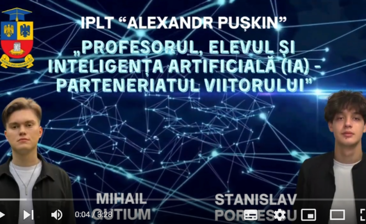 Concursuri de video-uri „Profesorul, Elevul și Inteligența Artificială — Parteneriatul Viitorului”